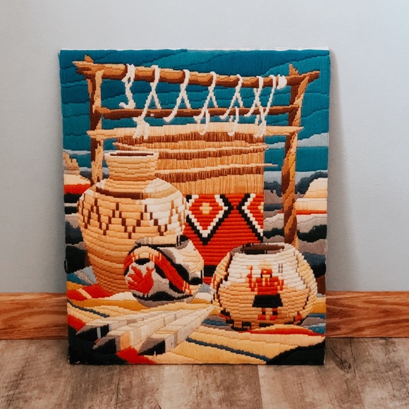 Vintage Other - Vintage Crewel - Native American Still Life